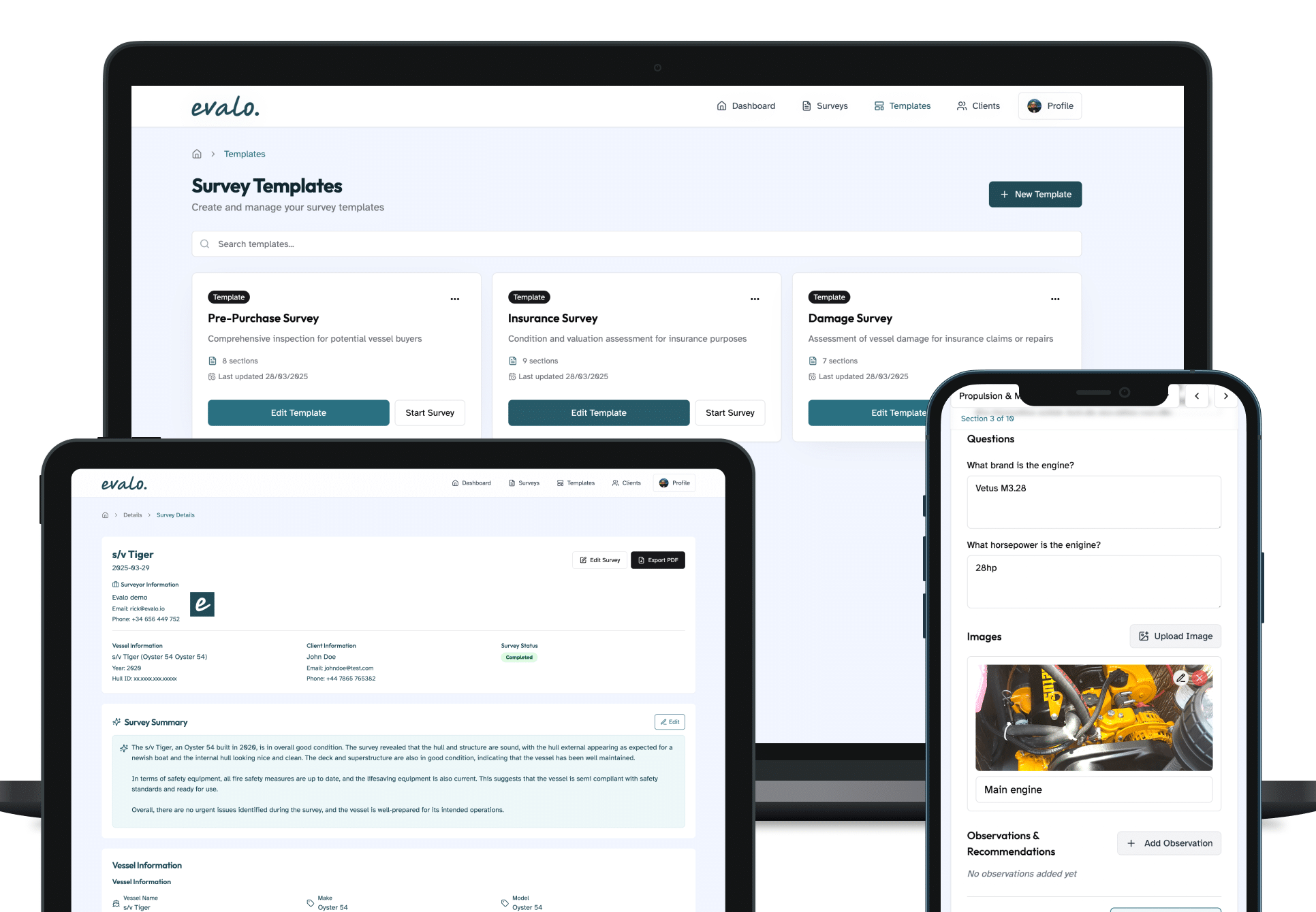 Evalo Marine Survey Software
